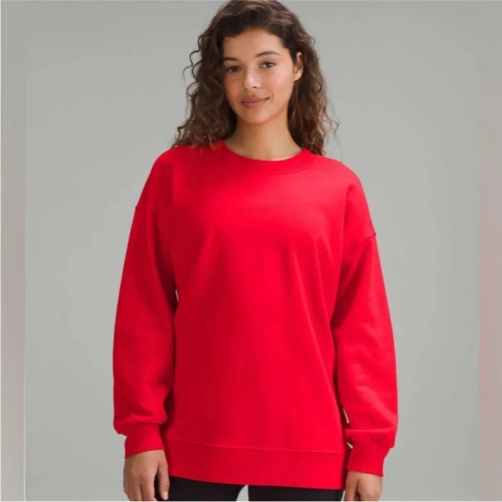 Lululemon red oversized crew sweatshirt - Picture 1 of 3